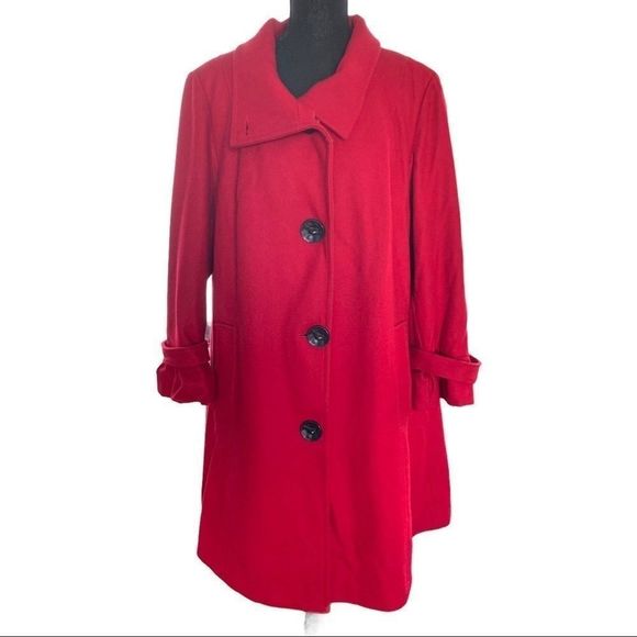 Alfani Jackets & Blazers - Alfani red wool blend peacoat SZ 2X